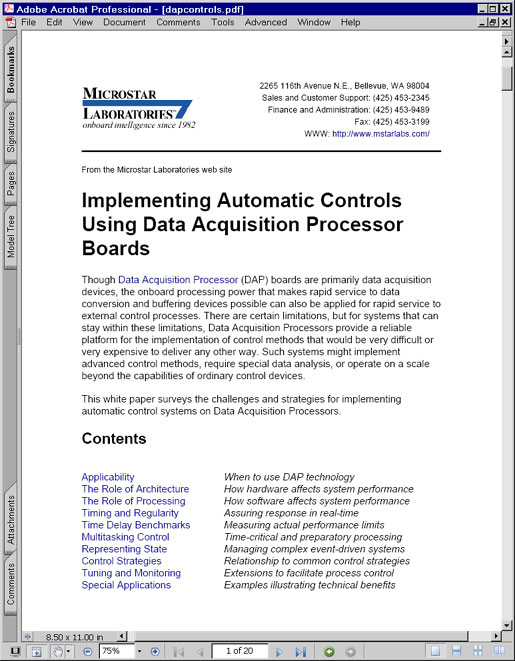 first page of controls white paper