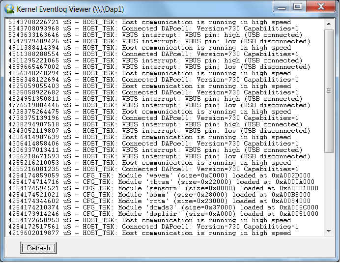 Windows error log display