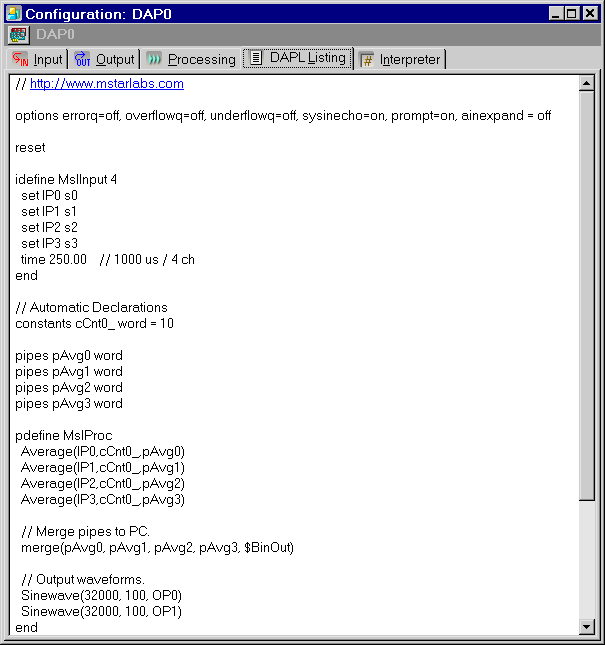 DAPL software listing