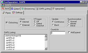 DAPstudio input settings configuration