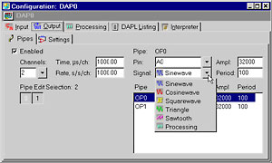 DAPstudio output pipes configuration