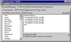 DAPstudio processing procedure window