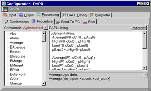 DAPstudio processing windows