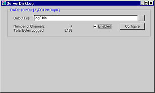 DAPstudio server disk logging window
