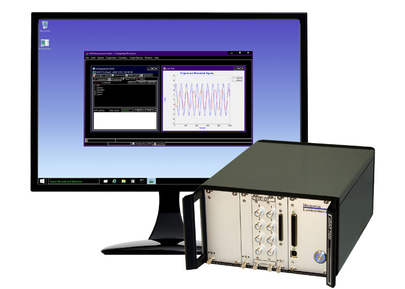 DAPstudio running on a Windows 10 system, with compatible xDAP data acquisition device