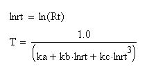 Steinhart-Hart equation form
