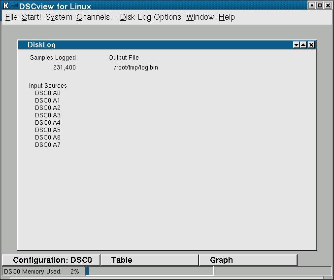 DSCview for Linux Disk Log